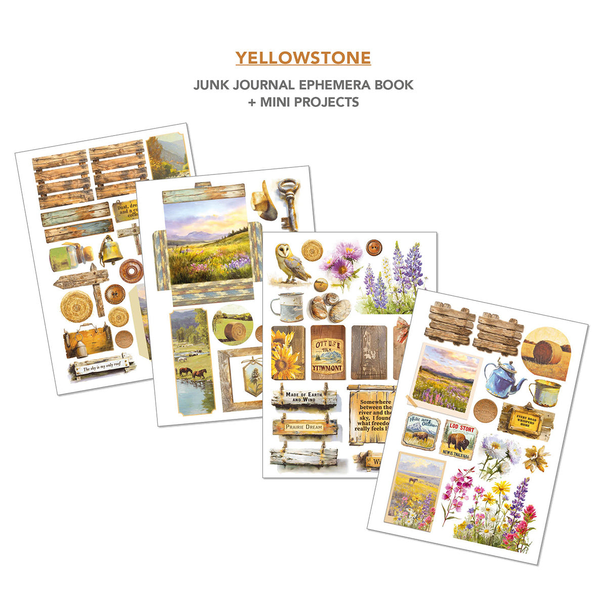 Ciao Bella Neverland & Yellowstone Junk Journal and Ephemera A4 Book Set
