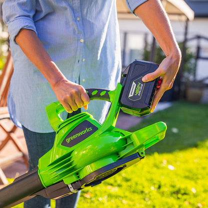 Greenworks 40V DigiPro Blower & Vacuum Kit – Two 2Ah Batteries – product detail or in-use view