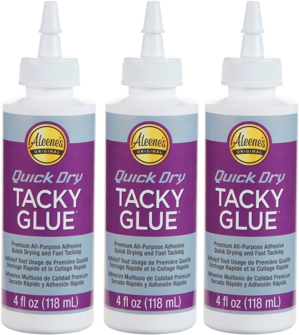 Aleene's Quick Dry Tacky Glue - 3 x 118ml Bottles