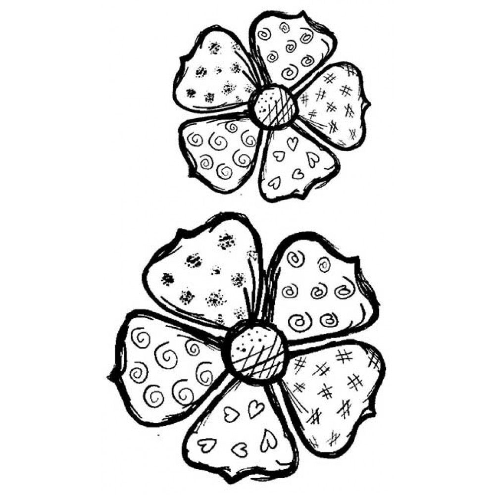 Stamp Addicts Bella's Blooms 2 x Cling Mounted Rubber Stamps