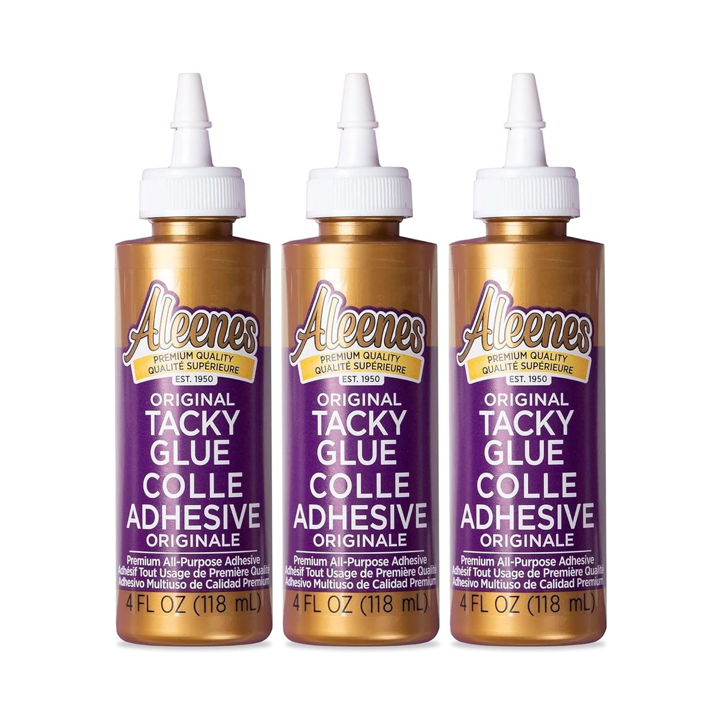 Aleene's Premium Super Strong Original Tacky Glue - 3 x 4oz Bottles