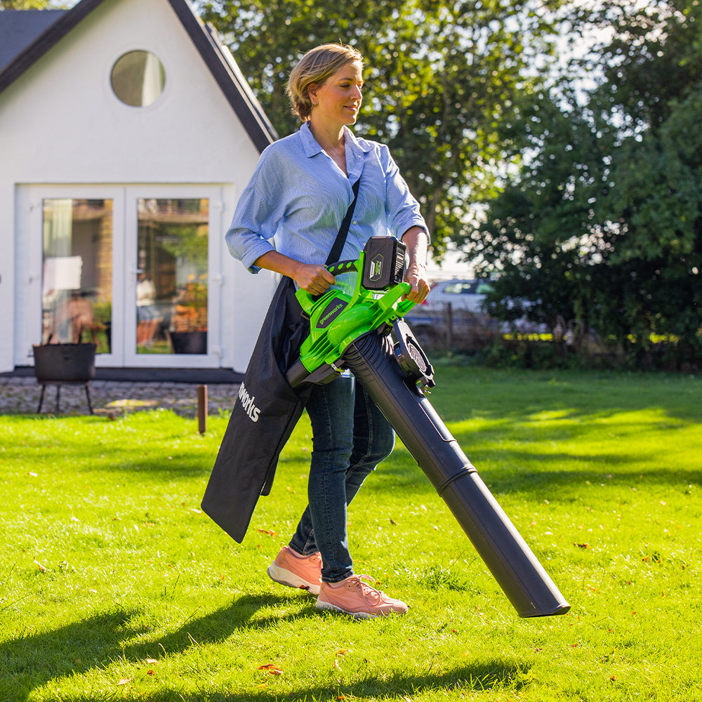 Greenworks 40V DigiPro Blower & Vacuum Kit – Two 2Ah Batteries – product detail or in-use view