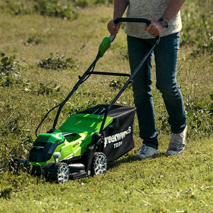 Greenworks 48V 36cm Cordless Lawnmower with 2 x 2Ah Batteries & Twin Charger