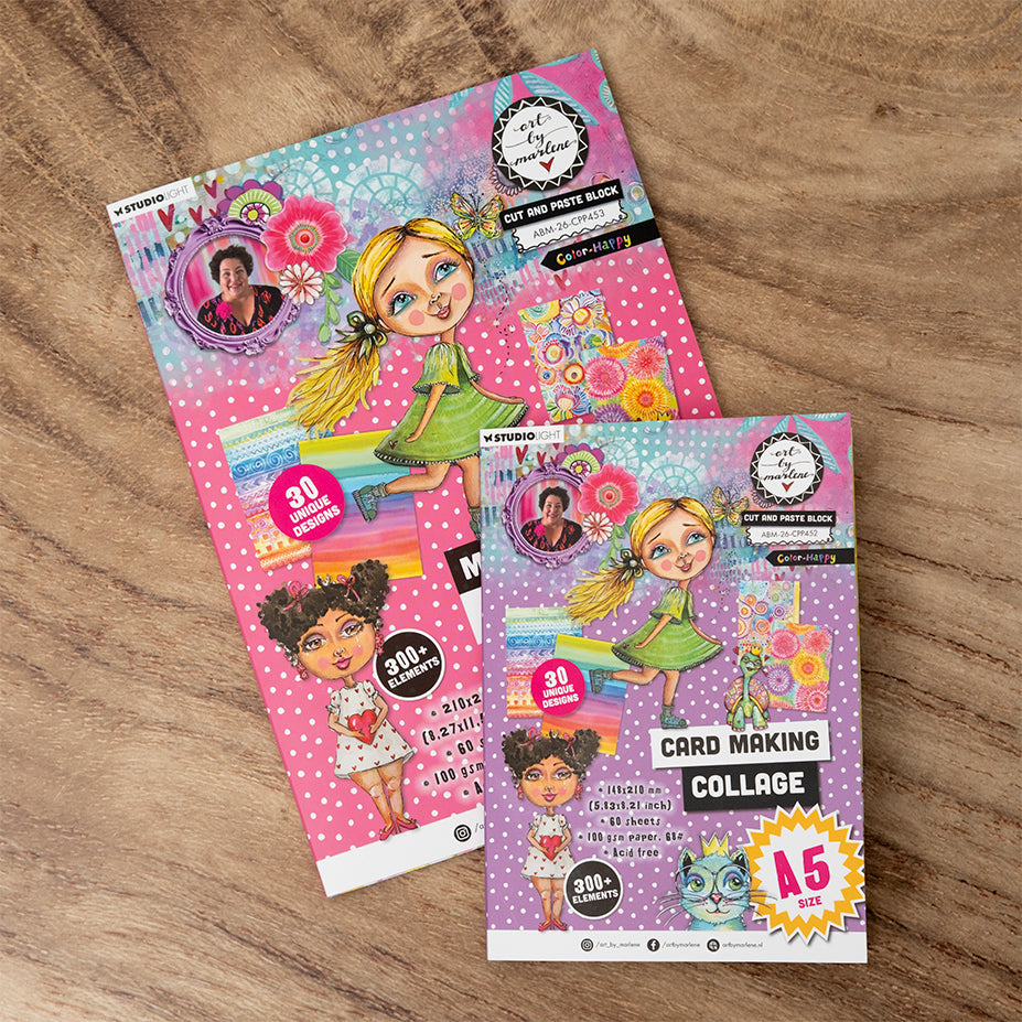 Studio Light Art By Marlene Collage Paper April 2026 Bundle | Color-happy A5 & A4 Paper Pads