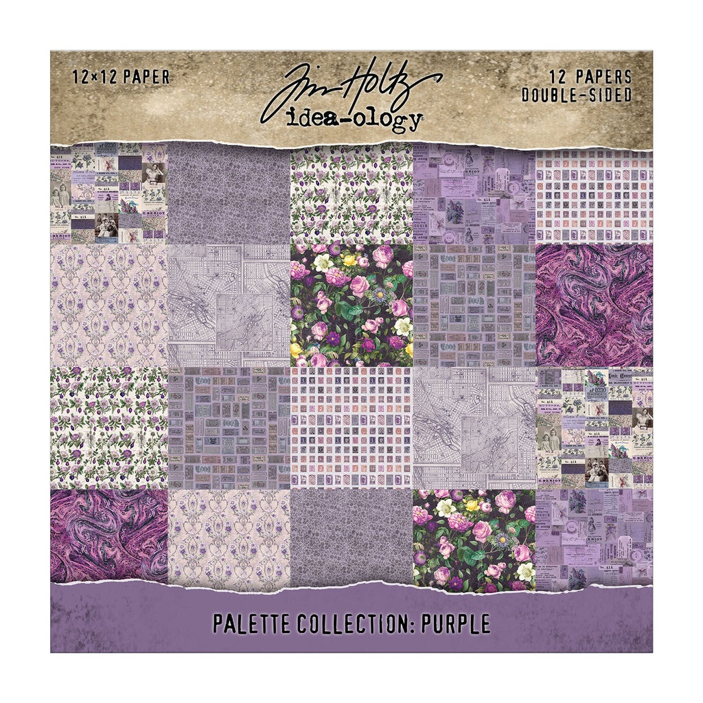Tim Holtz Idea-ology Palette Papers 12"x12" Purple
