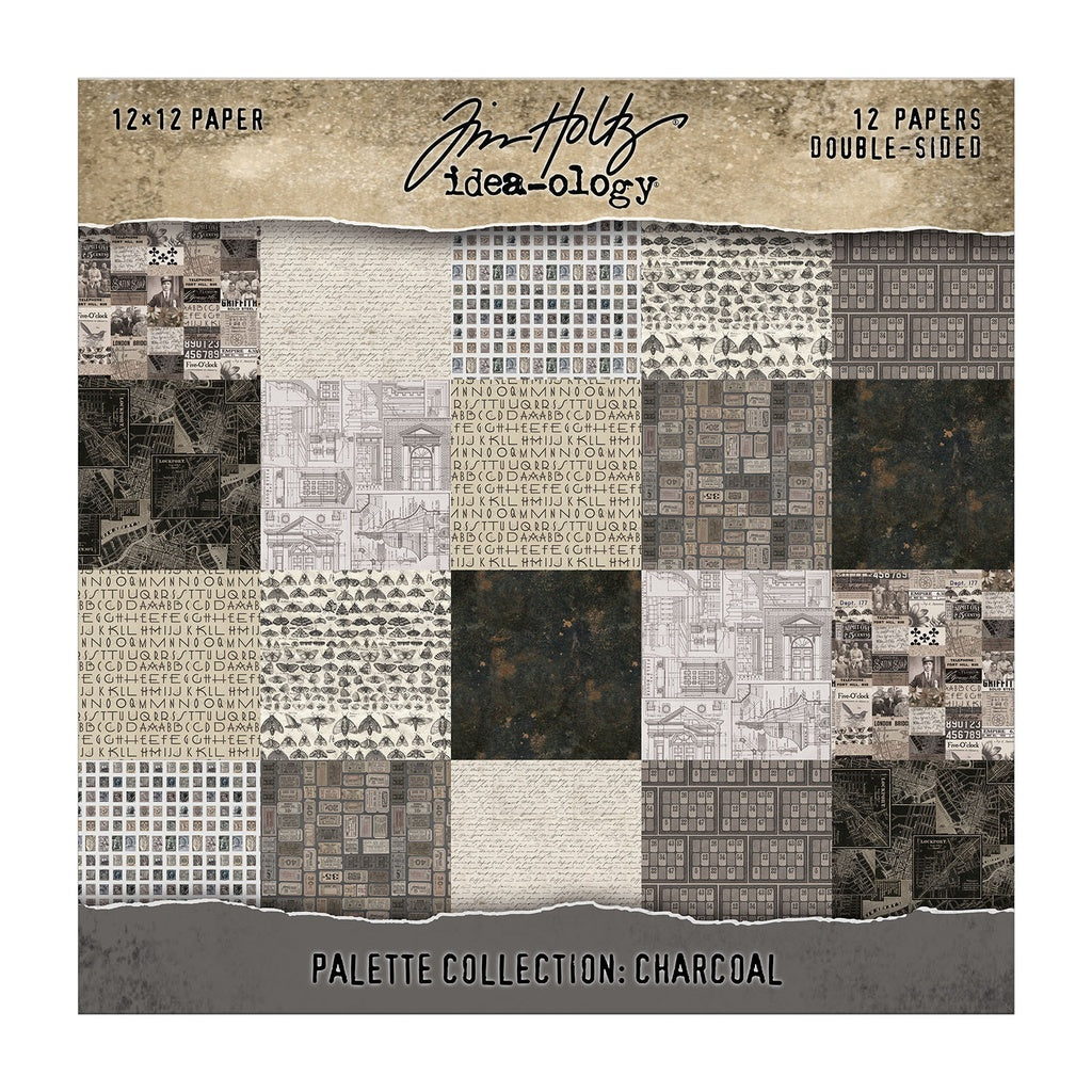 Tim Holtz Idea-ology Palette Papers: Charcoal Full Collection