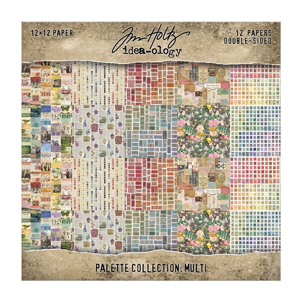 Tim Holtz Idea-ology Palette Papers 12"x12" Multi