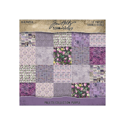 Tim Holtz Idea-ology Palette Papers 8"x8" Purple