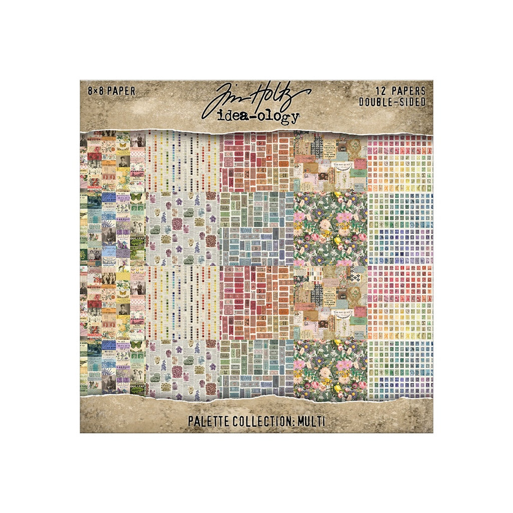 Tim Holtz Idea-ology Palette Papers Final Release Collection – 72 Sheets (12" x 12" & 8" x 8")