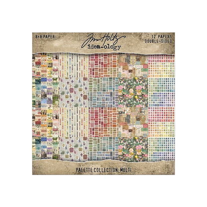 Tim Holtz Idea-ology Palette Papers Final Release Collection – 72 Sheets (12" x 12" & 8" x 8")