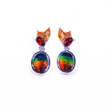 Canadian Ammolite Gems by Kenneth Bradley ‘Olivia’ Earrings with Fire Opal, Garnet & Citrine