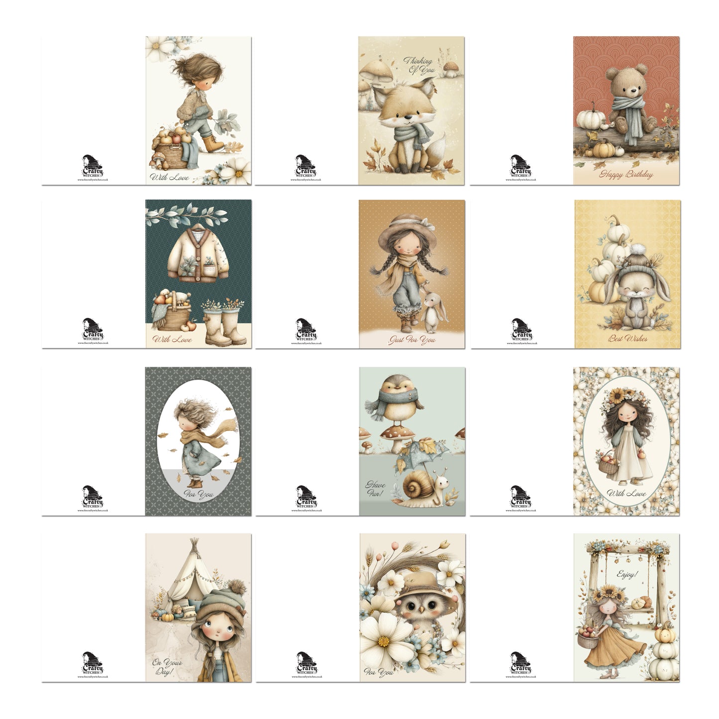 The Crafty Witches Ready Made Cards A Song for Autumn Digital Collection