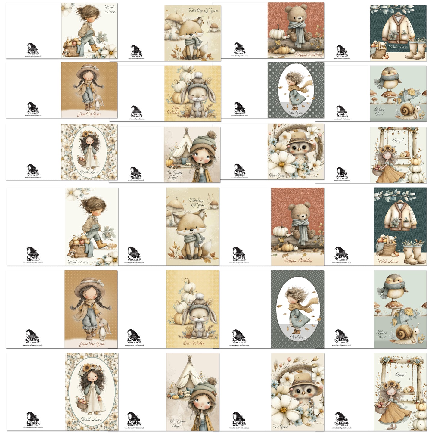 The Crafty Witches Ready Made Cards A Song for Autumn Digital Collection