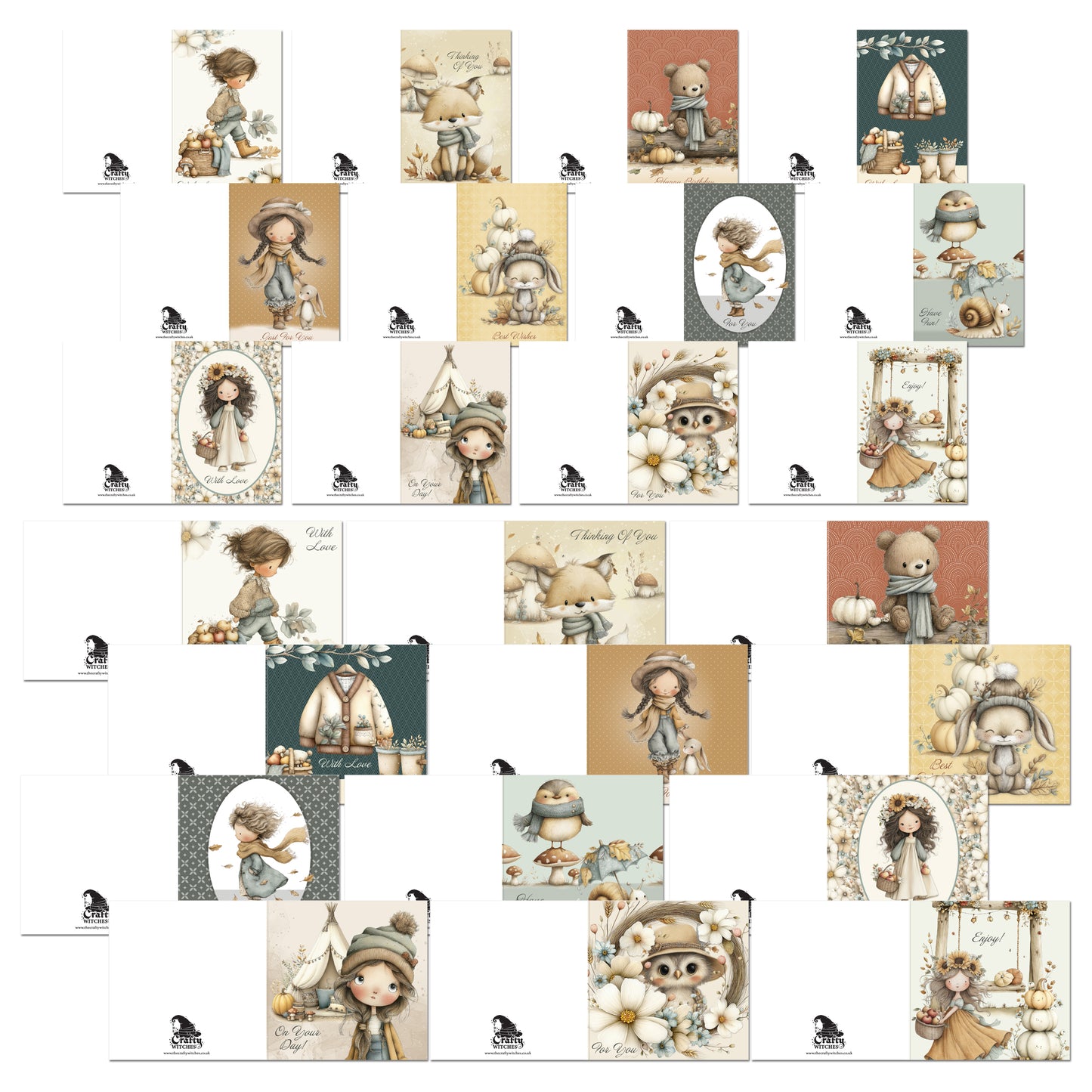 The Crafty Witches Ready Made Cards A Song for Autumn Digital Collection
