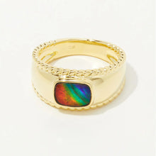 Canadian Ammolite Gems by Kenneth Bradley 'Ariana' Ring in 14k Yellow Gold