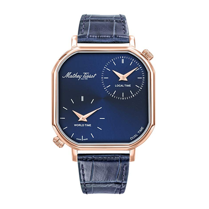 Mathey Tissot Monsoon Dual Time Watch (Rose Gold Plated)