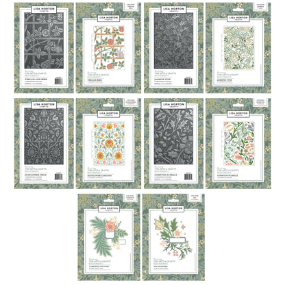 Lisa Horton Crafts Reviving The Arts & Crafts Movement Complete Die, Embossing Folder & Stencil Collection