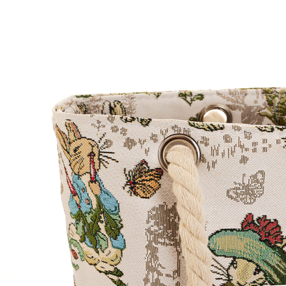 Signare Tapestry Beatrix Potter Peter Rabbit Beach Rope Bag with Cosmetic Bag