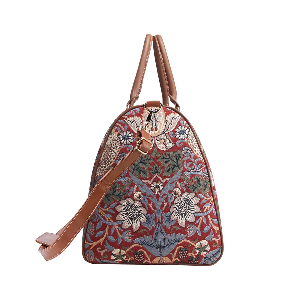 Signare Tapestry William Morris Strawberry Thief Red Holdall