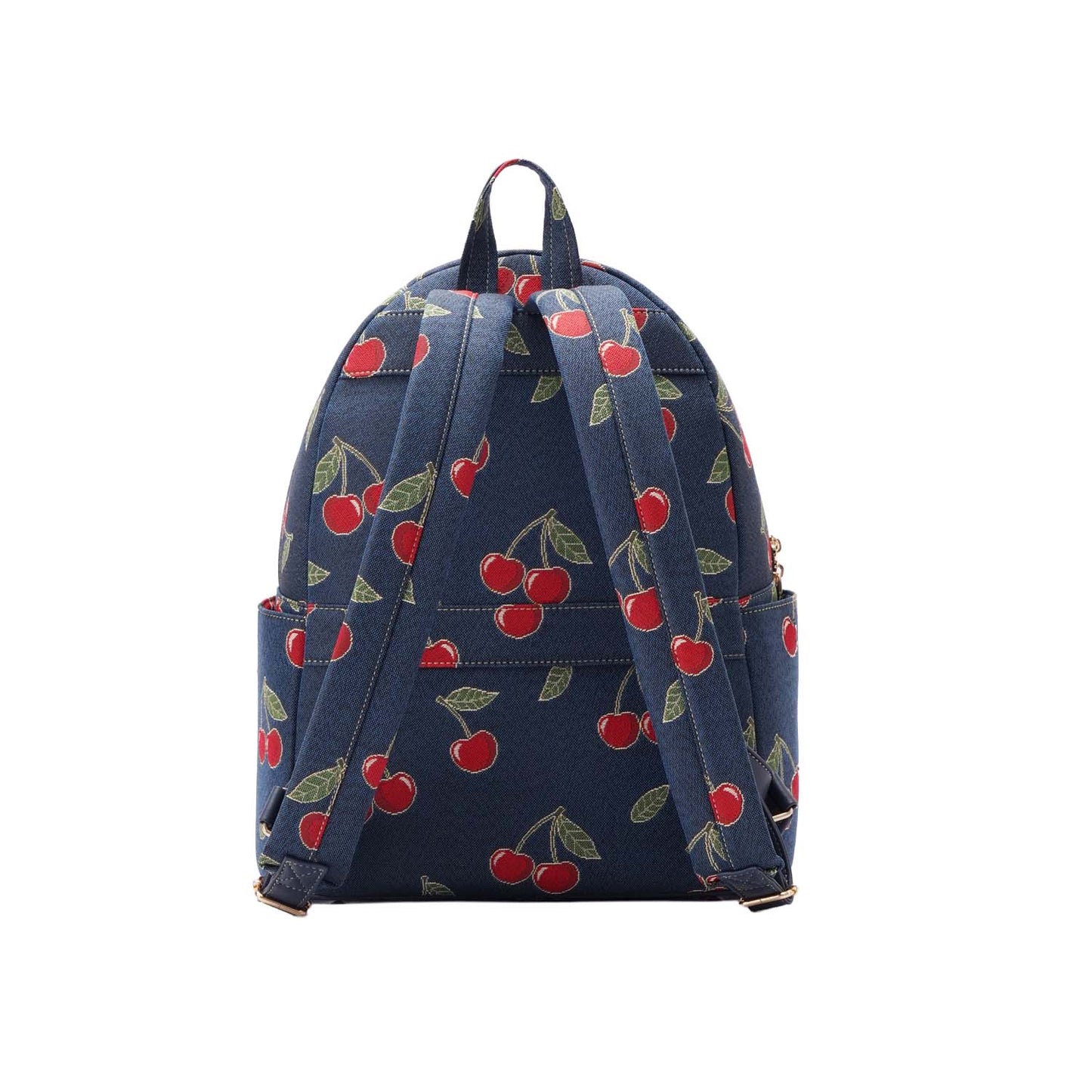Signare London Large Back Pack Cherry Design in Blue