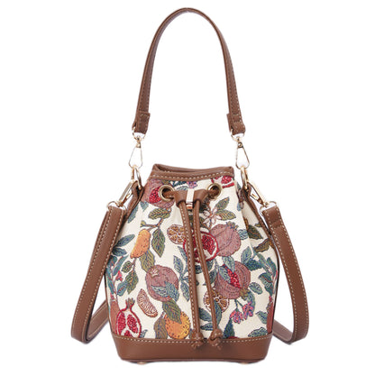 Signare Tapestry William Morris Pomegranate & Lemon Bucket Bag with Glasses Case