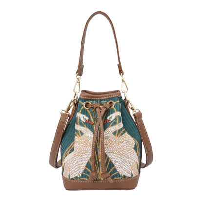 Signare Tapestry William Morris Walter Crane Swan Bucket Bag with Glasses Case