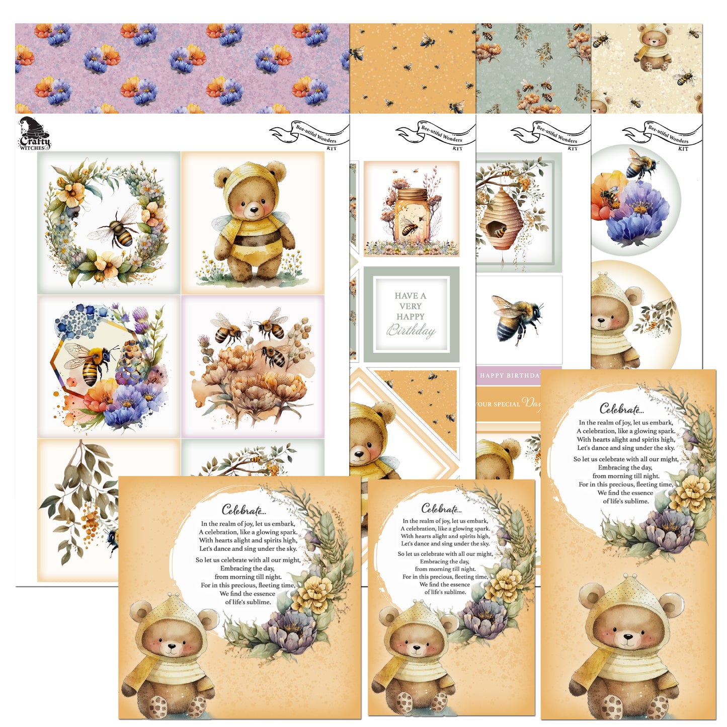 The Crafty Witches Bee-utiful Wonders Digital Collection | FREE Crafting Download