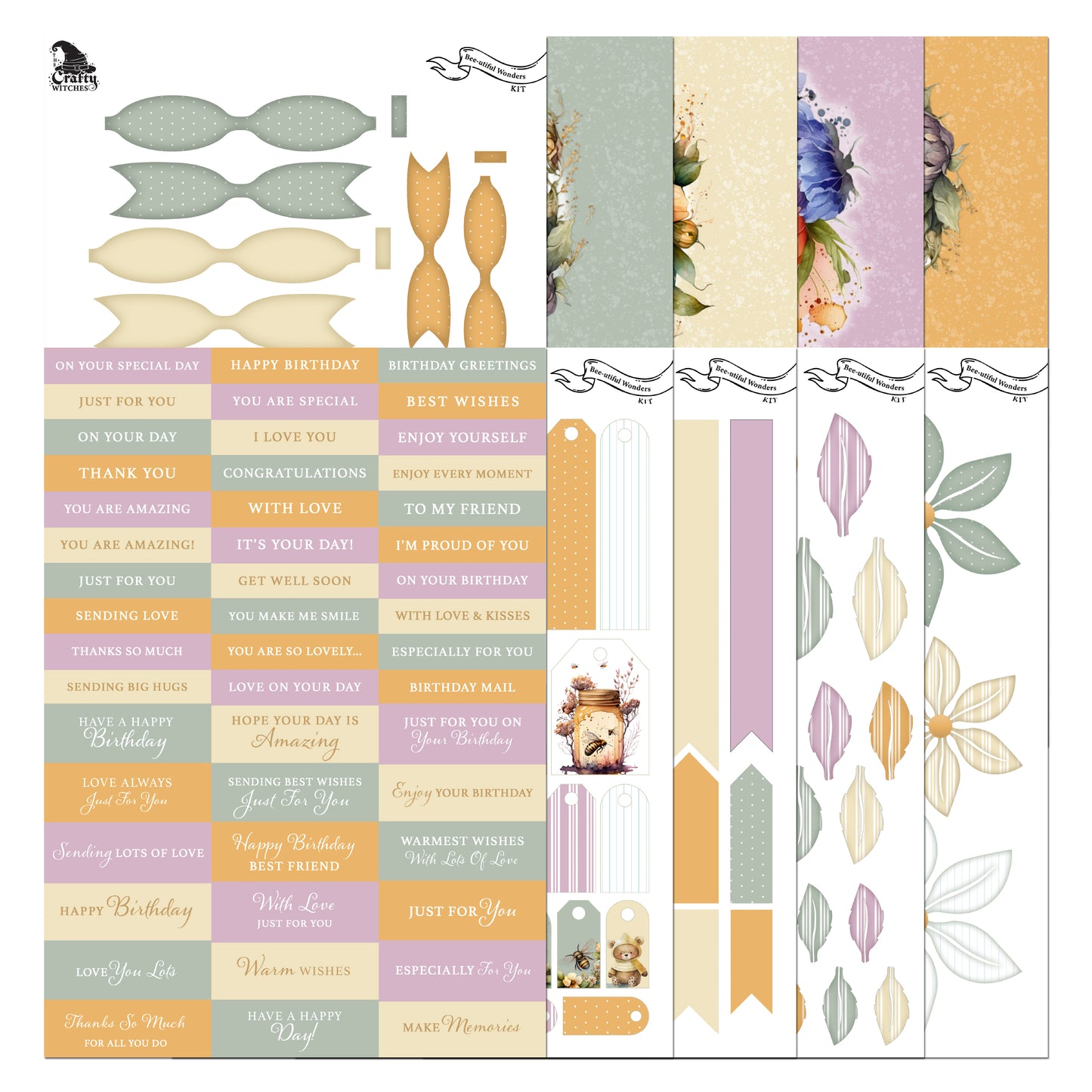 The Crafty Witches Bee-utiful Wonders Digital Collection | FREE Crafting Download
