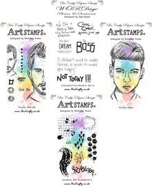 Bee Crafty Art Stamps: Faces See Me Bundle - 4 Stamp Sets