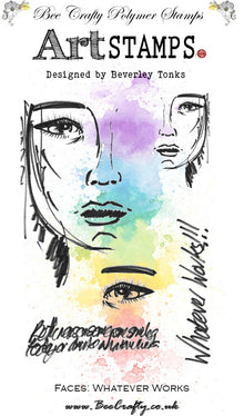Bee Crafty Art Stamps Faces - Whatever Works