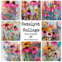 Bee Crafty Catalyst Collage A5 Papers - Cone Flowers