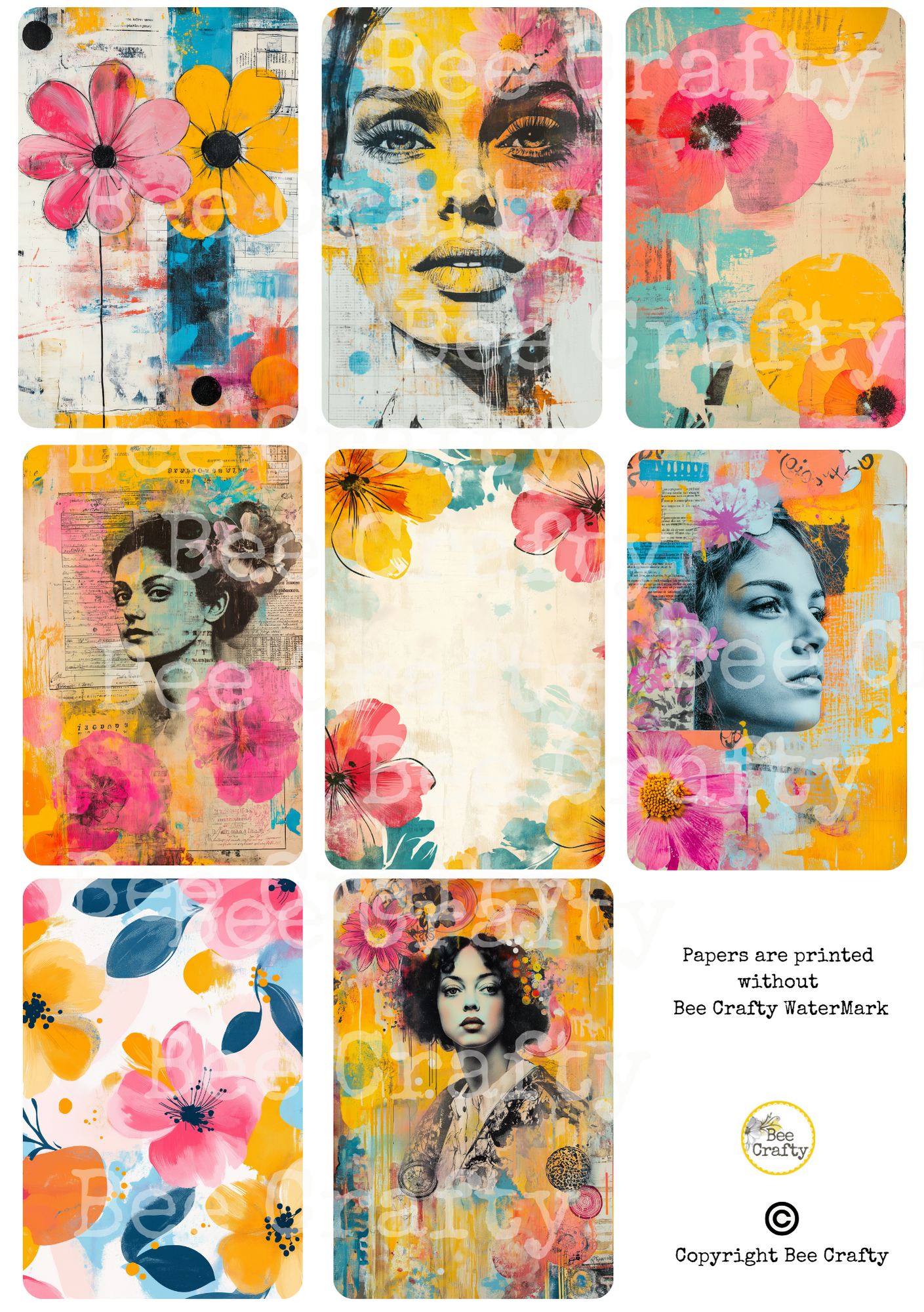 Bee Crafty Catalyst Collage A4 Papers - Painted Gaze