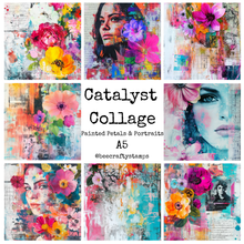 Bee Crafty Catalyst Collage A5 Papers - Painted Petals & Portraits