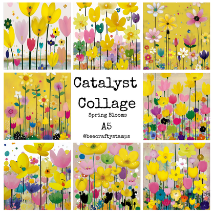Bee Crafty Catalyst Collage A5 Papers - Spring Blooms