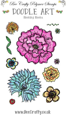 Bee Crafty Doodle Art Stamps - Blooming Blooms