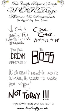 Bee Crafty WORDage Sets: Handwritten Words 2