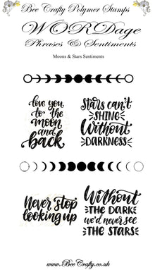 Bee Crafty WORDage Sets: Moons & Stars Sentiments