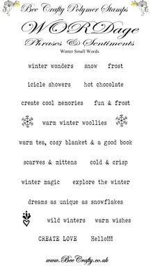 Bee Crafty WORDage Stamp Set: Small Words Winter