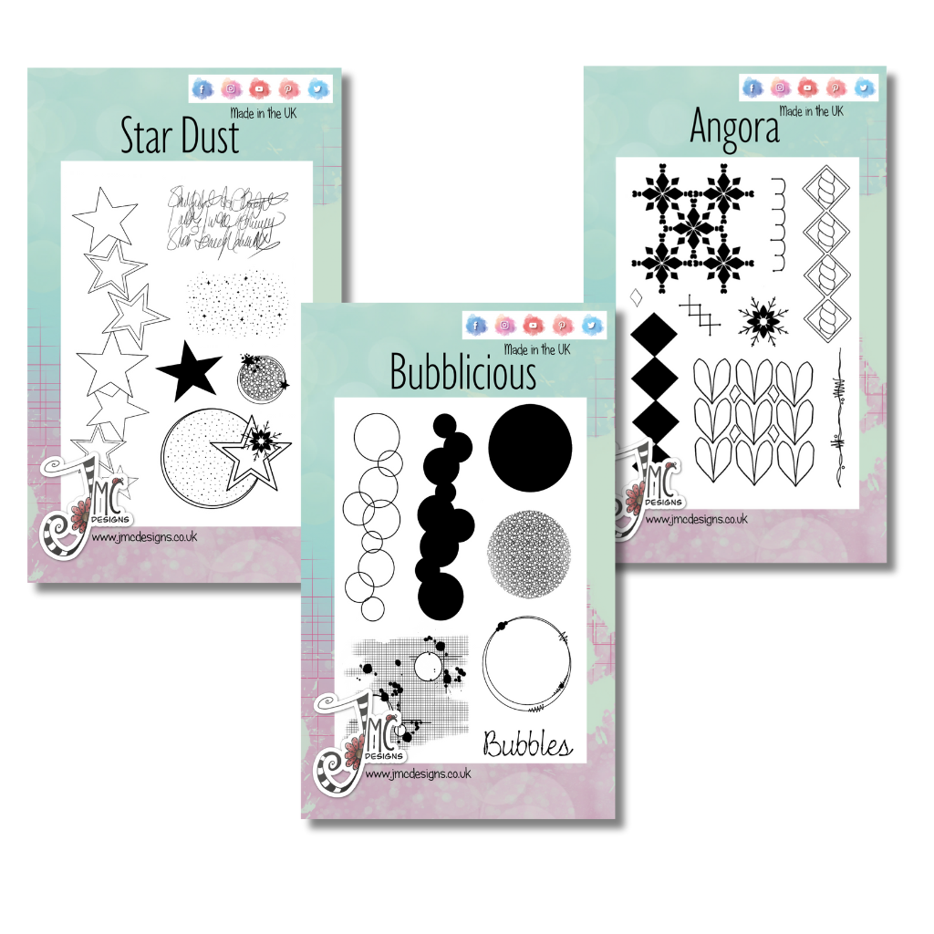 JMC Designs Blissful Backgrounds A6 Stamp Collection - 3 x A6 Stamp Sets