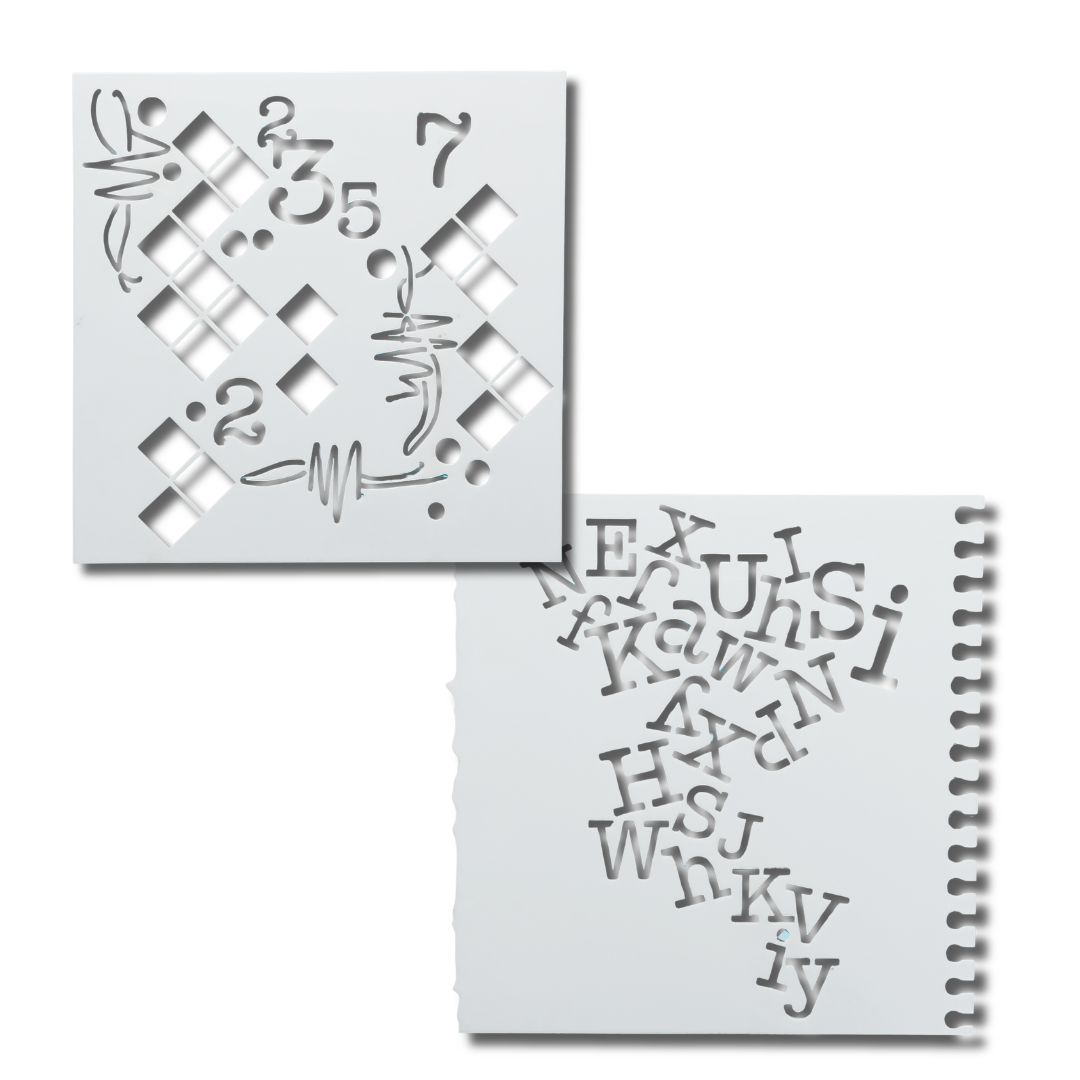JMC Designs Set of 2 Blissful Backgrounds Stencils -  2 x 6"x6" Stencils