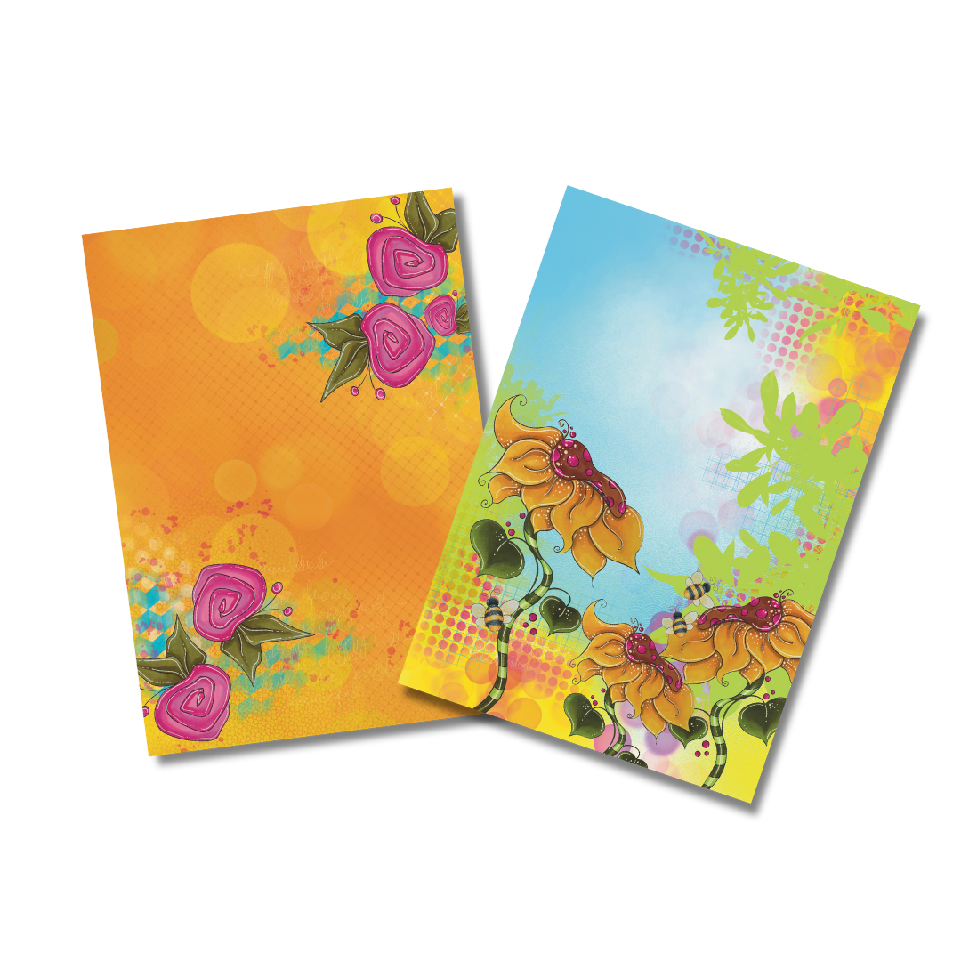 JMC Designs A4 Blooming Bright Paper Pad - 25 Papers