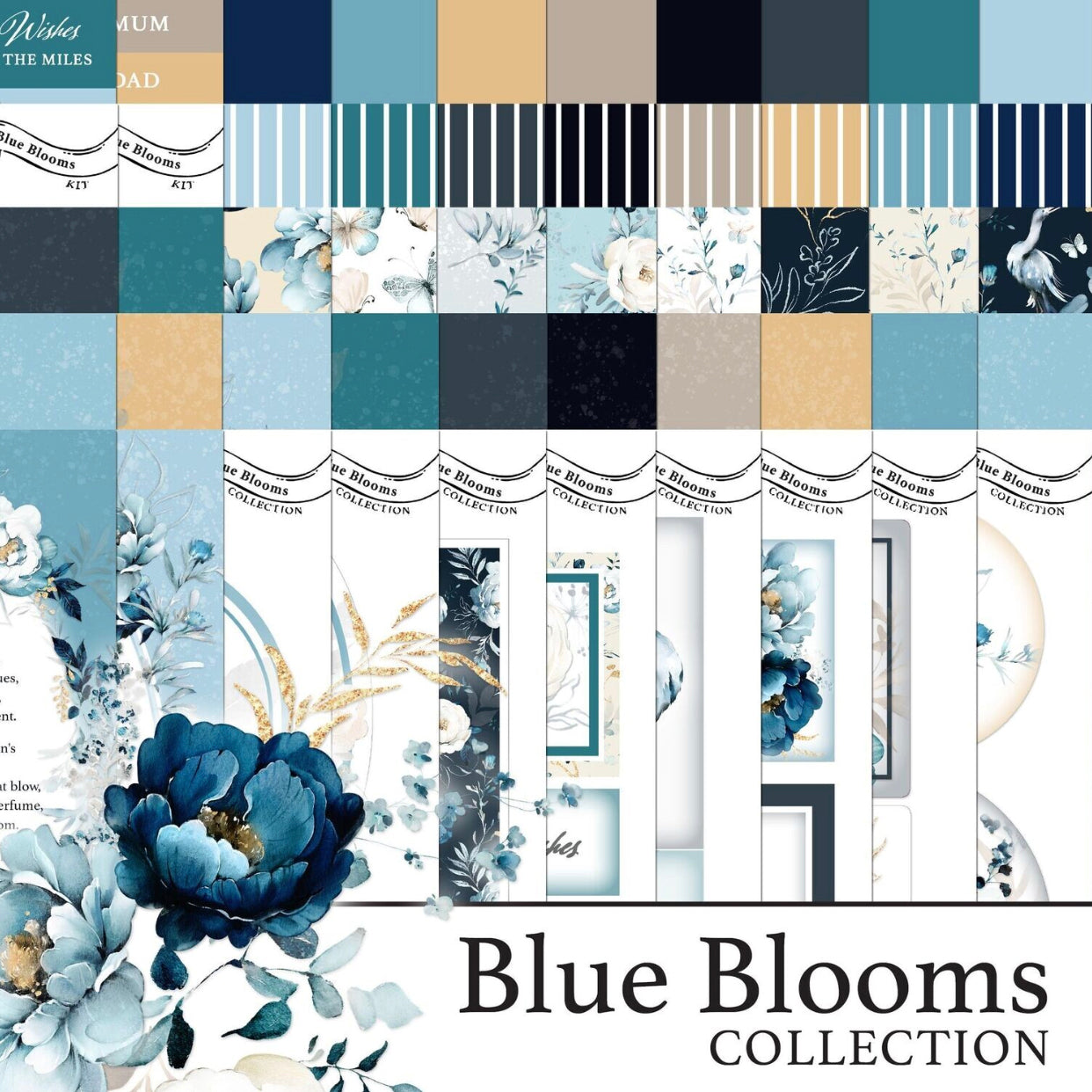 The Crafty Witches Blue Blooms Digital Collection