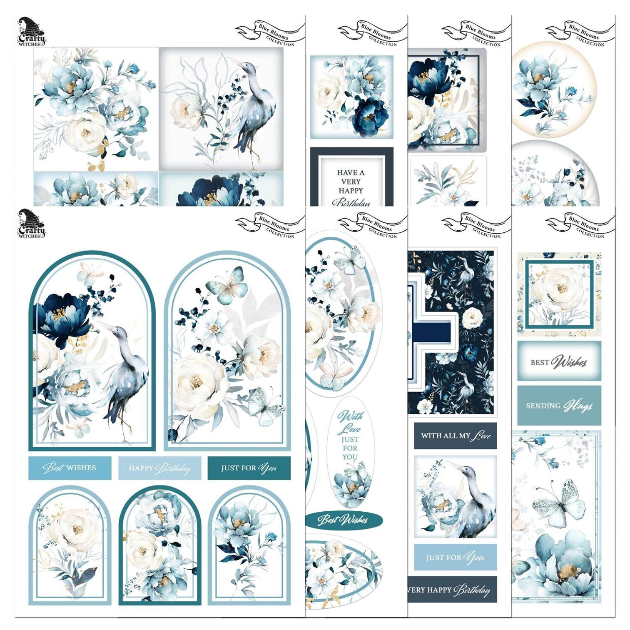 The Crafty Witches Blue Blooms Digital Collection
