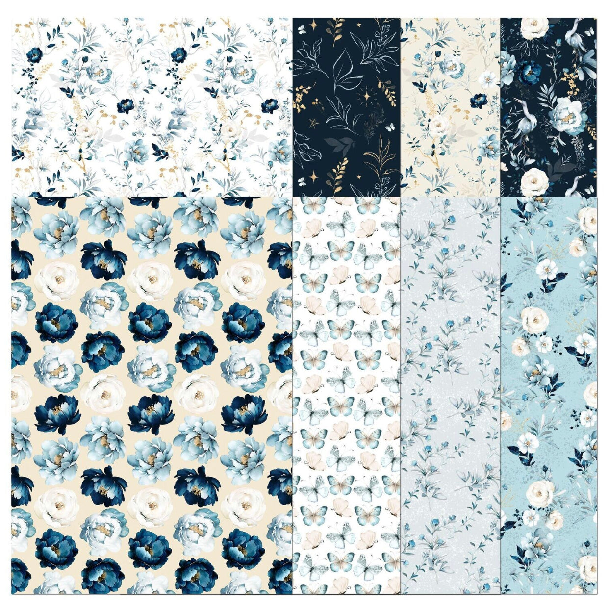 The Crafty Witches Blue Blooms Digital Collection