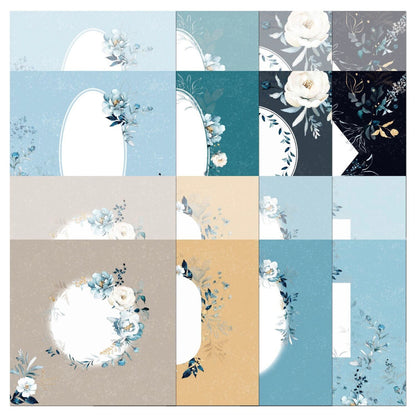 The Crafty Witches Blue Blooms Digital Collection