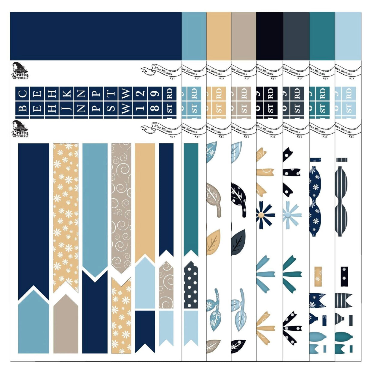 The Crafty Witches Blue Blooms Digital Collection