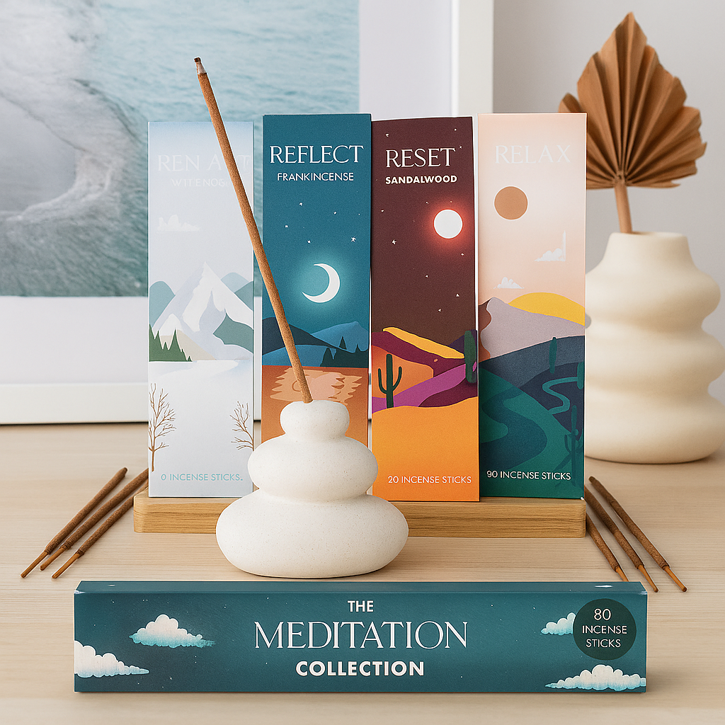 Something Different The Meditation Collection Incense Stick Set & Complimentary Balancing Stones Holder