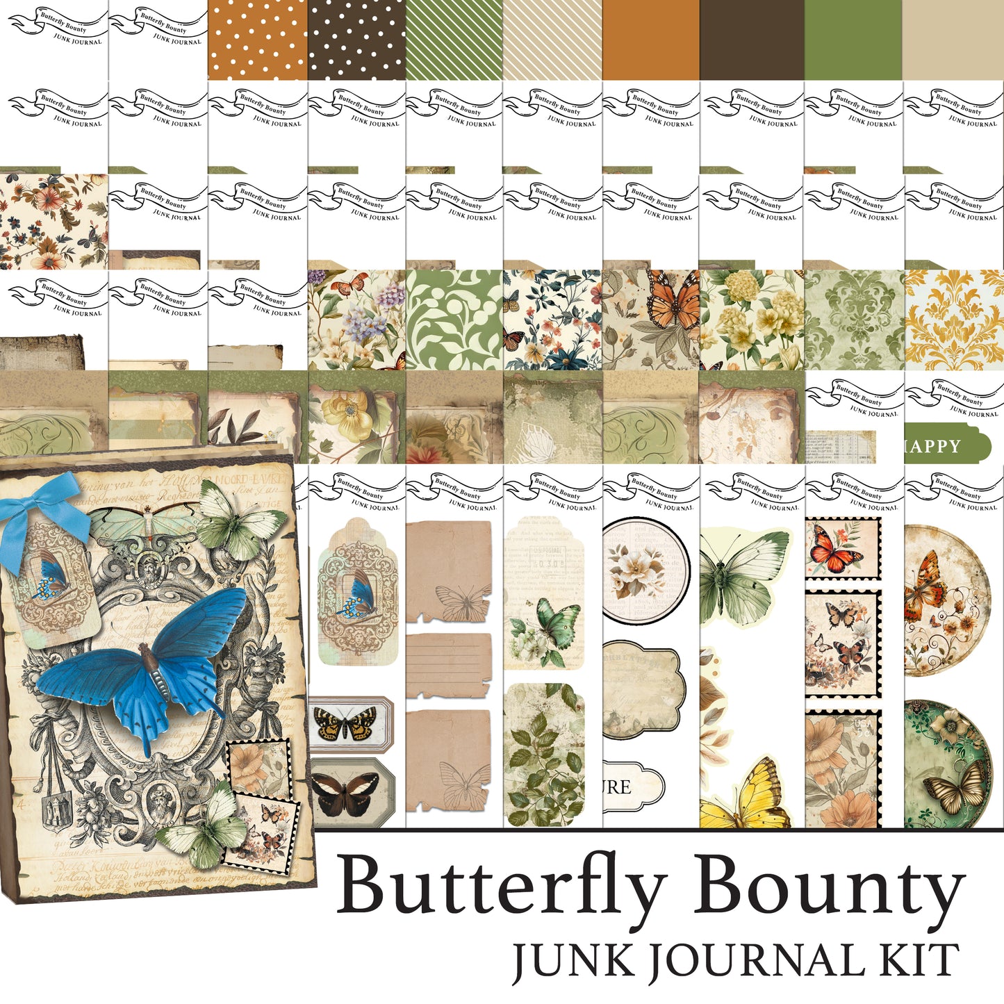 The Crafty Witches Butterfly Bounty Junk Journal Digital Collection