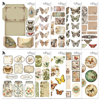 The Crafty Witches Butterfly Bounty Junk Journal Digital Collection