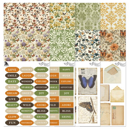 The Crafty Witches Butterfly Bounty Junk Journal Digital Collection